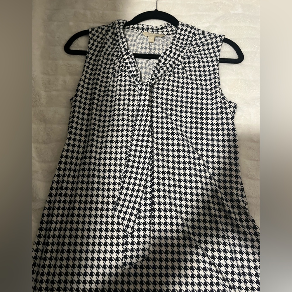 Banana Republic Houndstooth Tank Top - Black & White